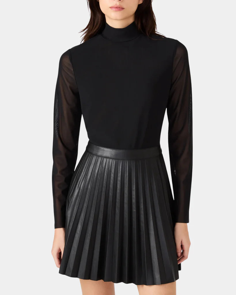 nevah mini dress Steve Madden Women's Nevah Long Sleeve Faux Leather Minidress - Black
