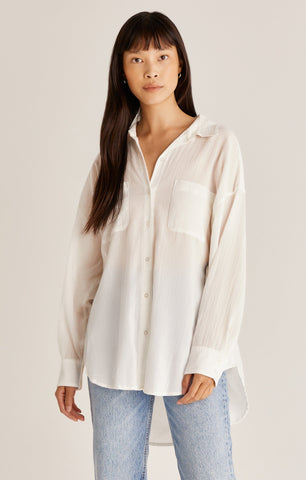 Z Supply Lalo Button Up Top - White