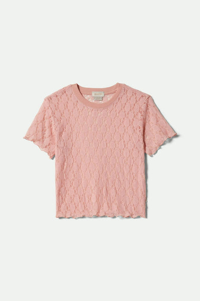 Sheer Slim Lace Short Sleeve Top