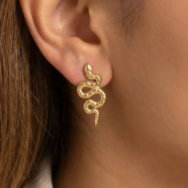Snake Textured Stud Earrings