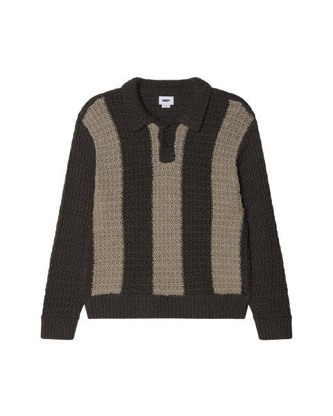 Obey Textured Rugby Polo Sweater