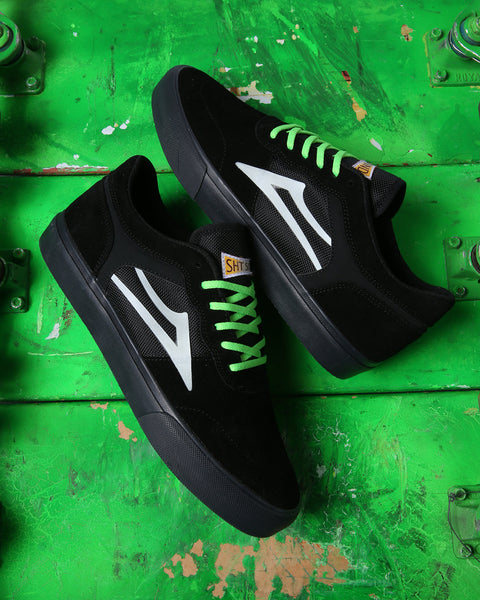 Lakai Staple Black/UV Green Suede Shoe - Yeah Right