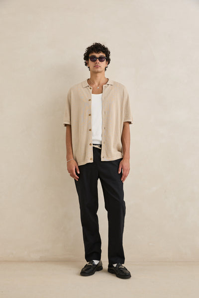 Textured Knit Short Sleeve Shirt