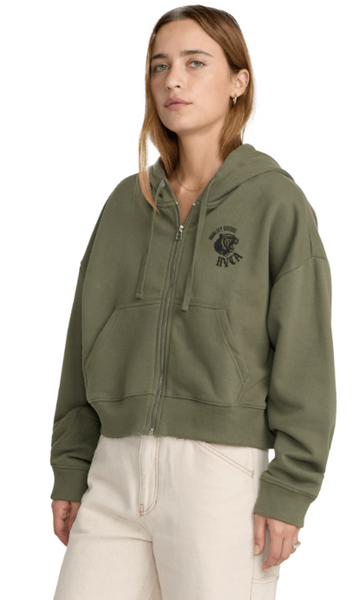 Big Cat Crop Zip Hoodie