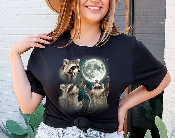 3 Raccoons Howling Tee