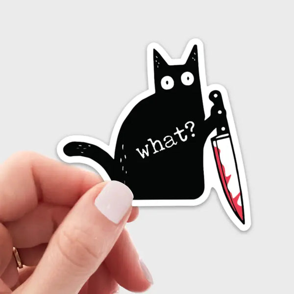 Murder Cat Sticker - What?