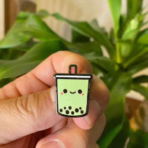 Cute Boba Matcha Tea Pin
