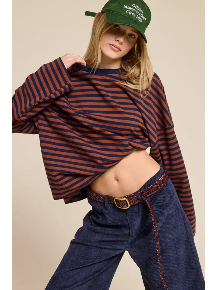 Striped Terry Oversized Shirt