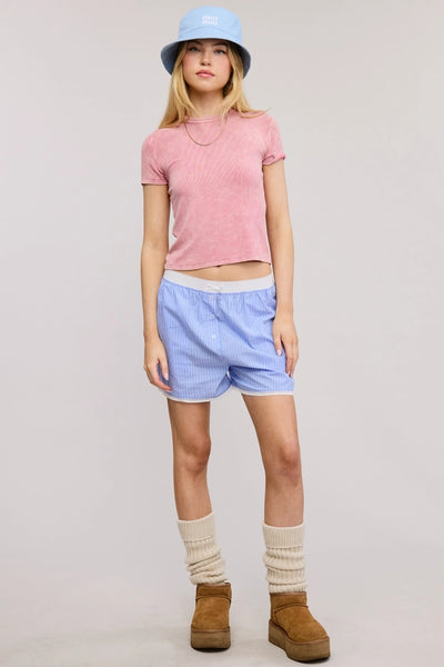 Garment Dye Rib Tee