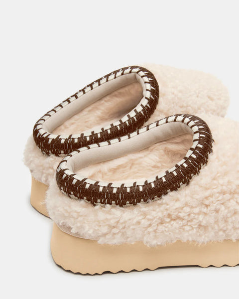 Selena Faux Shearling Slipper - Natural