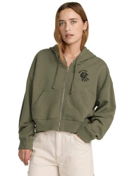 Big Cat Crop Zip Hoodie