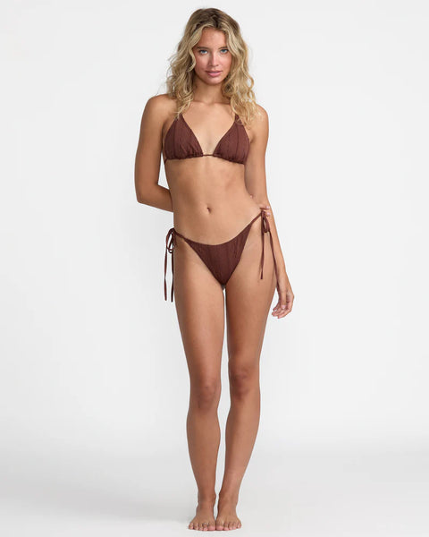 Sweetness Halter Triangle Bikini Top - Mocha