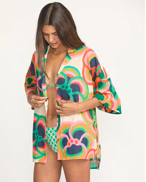 Mami Wata Beach Side Short Sleeve Woven Shirt - Multi