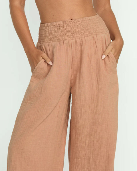 New Waves Gauze Pant - Rose Brown