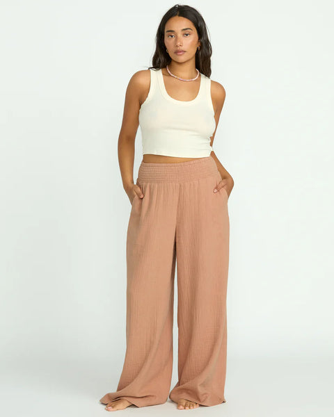 New Waves Gauze Pant - Rose Brown