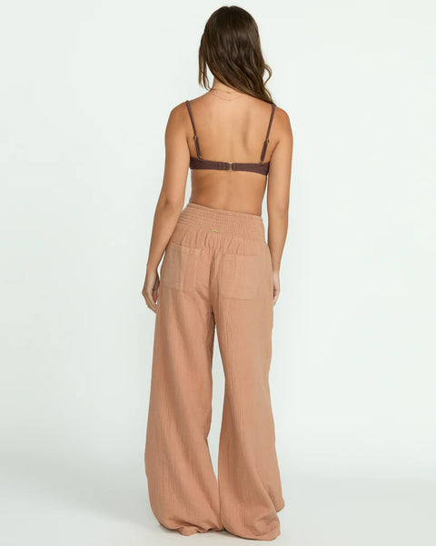 New Waves Gauze Pant - Rose Brown