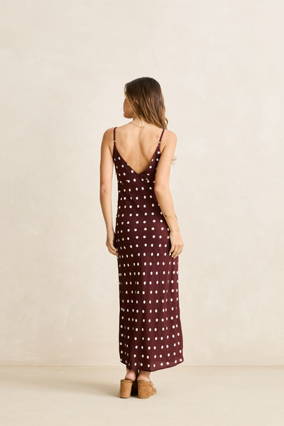 Polka Dot Bias Midi Dress