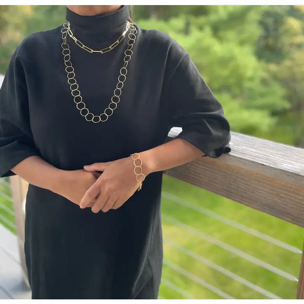 Matte Gold Paperclip Chain Necklace