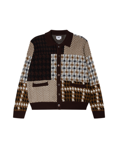 Obey Patchwork Cardigan Sweater