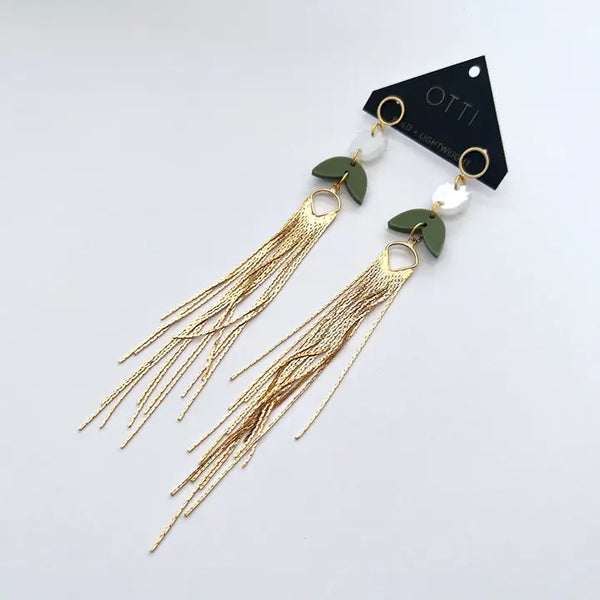 Botanical Inspired Fringe Earrings