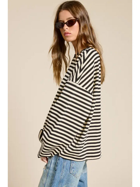 Striped Terry Oversized Shirt