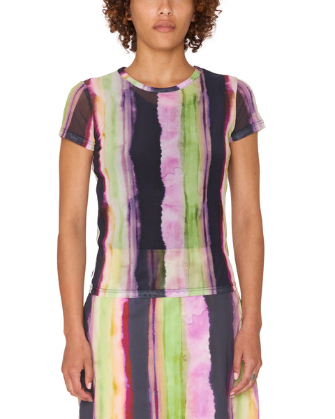 Midori Mesh Short Sleeve - Stripe Multi