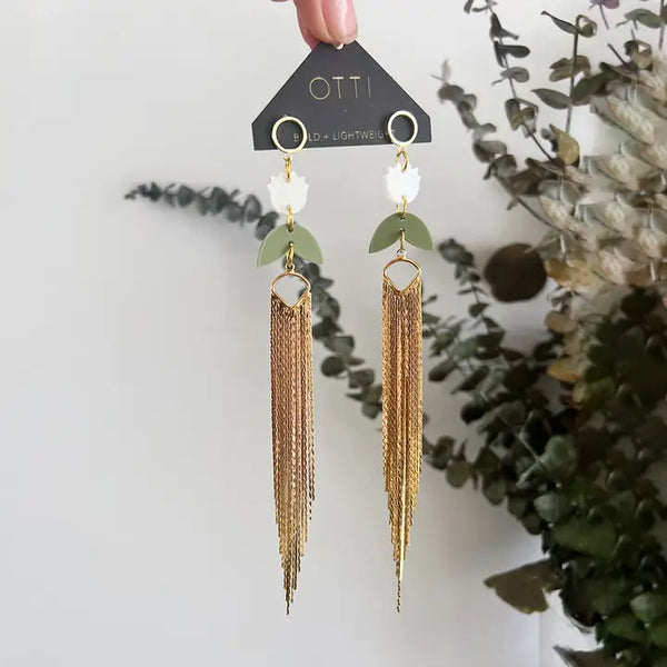 Botanical Inspired Fringe Earrings
