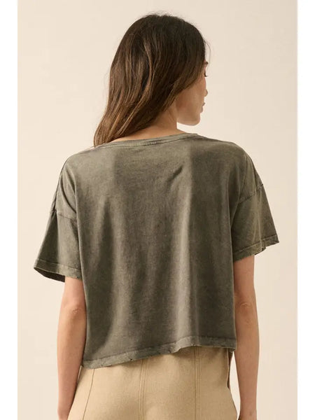 Summer Stampede Distress Cropped Tee