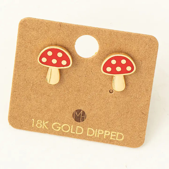 Mini Red Mushroom Stud
