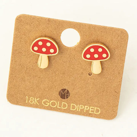 Mini Red Mushroom Stud