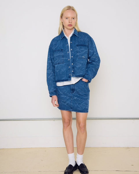 Trinity Wrinkle Denim Skirt