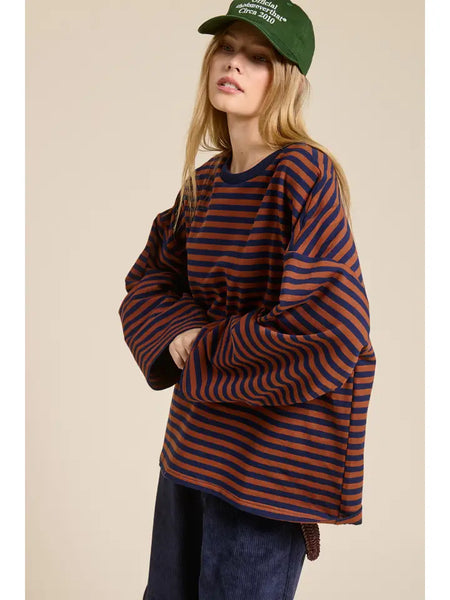 Striped Terry Oversized Shirt