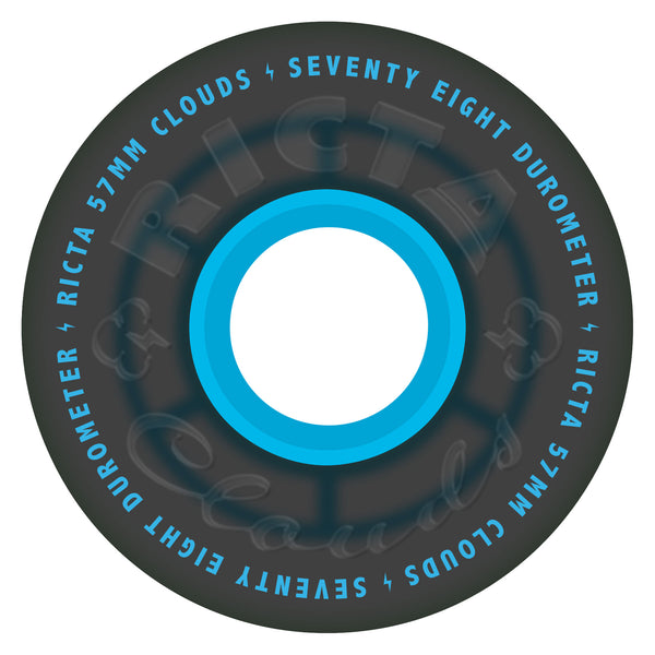 Clouds Transparent Black Blue Skateboard Wheels