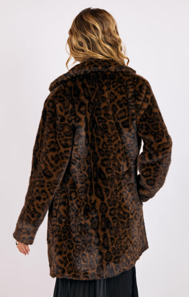 Margot Leopard Faux Fur Coat