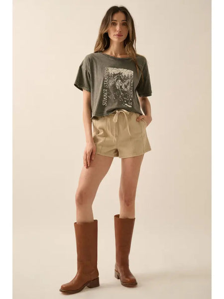 Summer Stampede Distress Cropped Tee