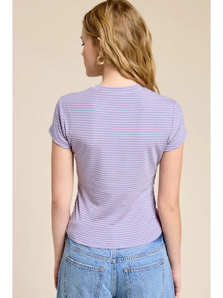 Stripe Baby Tee Short Sleeve Knit T-Shirt