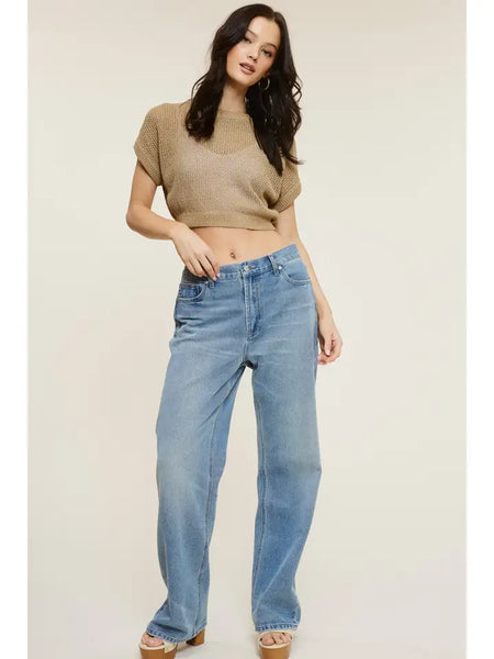 Mesh Knit Crop T-Shirt