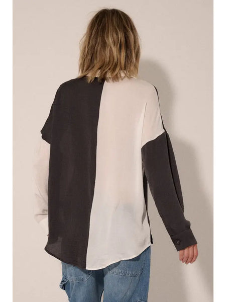Color Block Long Sleeve Shirt