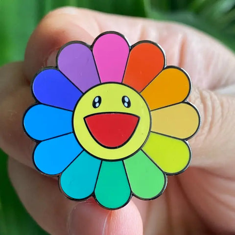 Rainbow Happy Flower Pin