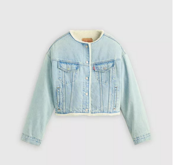 Collarless 90's Sherpa Jacket
