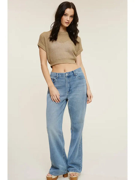 Mesh Knit Crop T-Shirt
