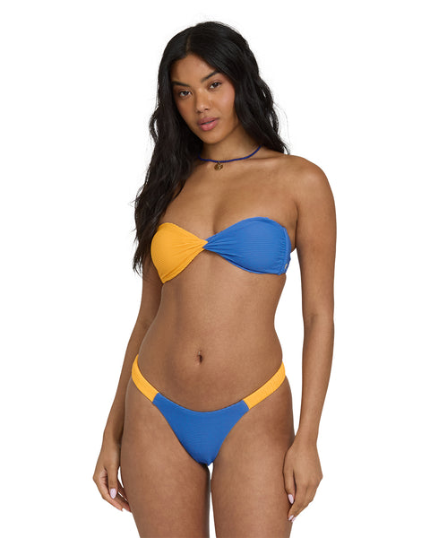 Tanlines Color Blocked Twist Bandeau Bikini Top