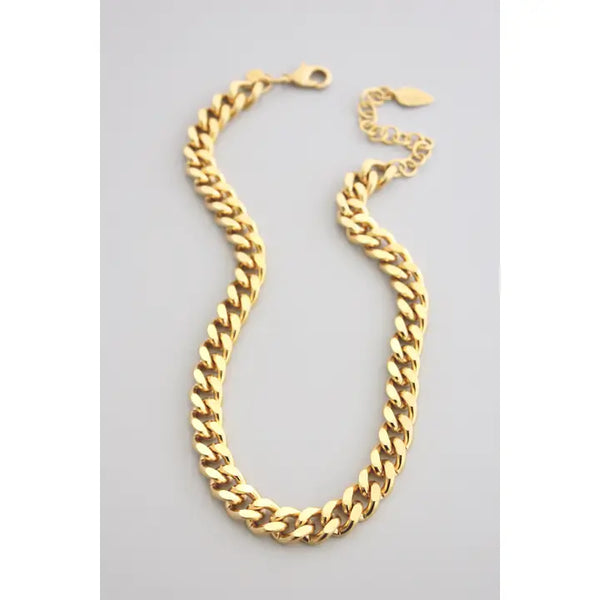 Matte Gold Curb Chain Necklace