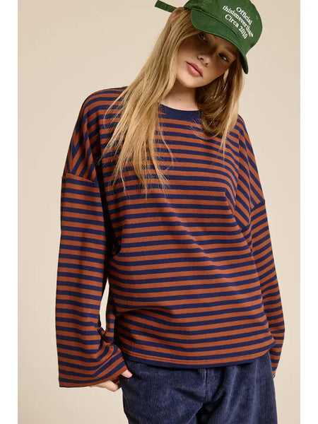 Striped Terry Oversized Shirt