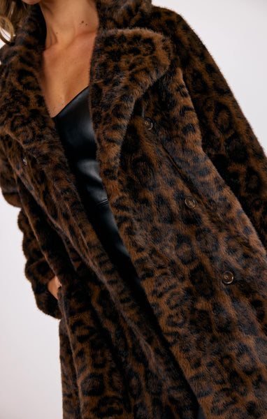 Margot Leopard Faux Fur Coat