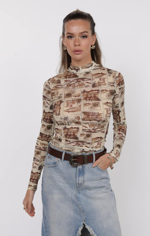 Giddy Up Mock Neck Shirt