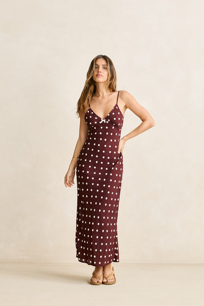 Polka Dot Bias Midi Dress