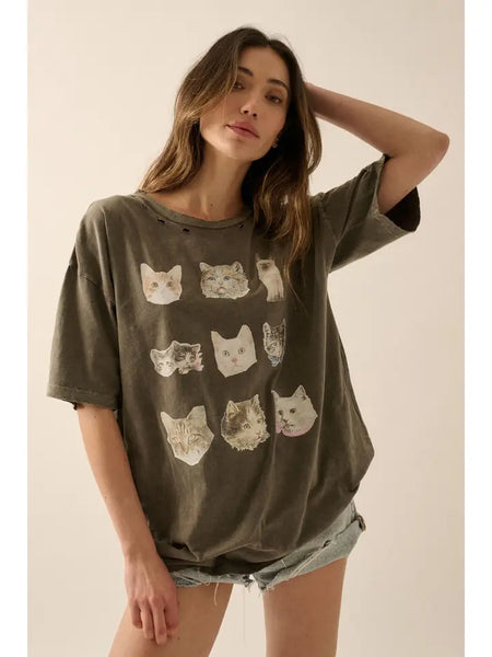 Cat Photos Oversized Tee