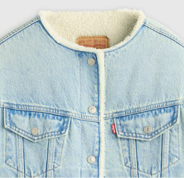 Collarless 90's Sherpa Jacket