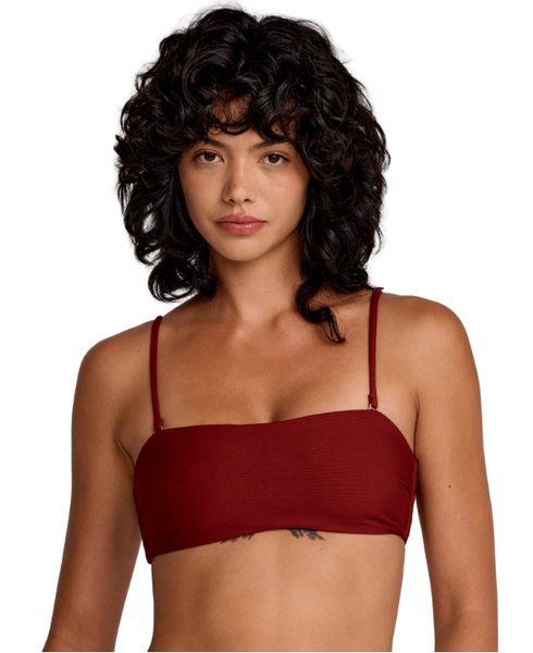 Micro Rib Tube Bandeau Bikini Top
